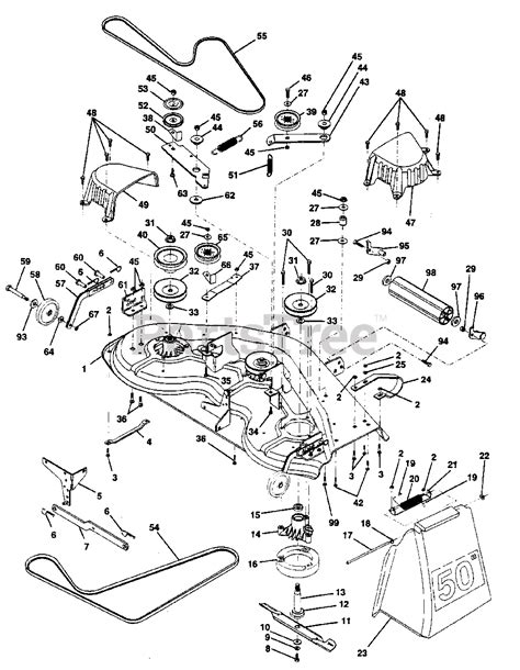 Poulan Pro PP 22H50K - Poulan Pro Lawn Tractor MOWER DECK Parts Lookup ...