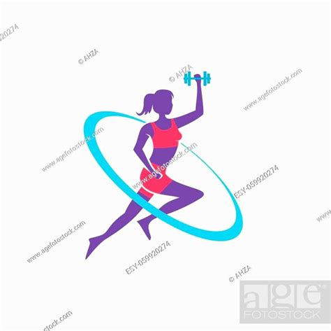 fitness girl logo, gym logo vector, sport logo vector, Stock Vector ...