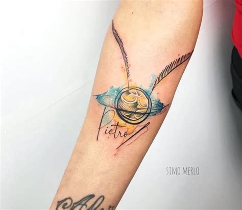 Golden snitch tattoo by Simona Merlo | Post 27869