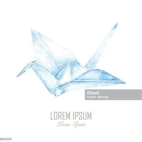 Illustration Of Origami Crane Isolated On White Background Stock Illustration - Download Image ...