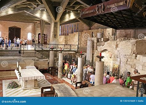 Interior of the Basilica of the Annunciation or Church of the ...