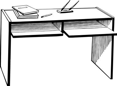 desk clipart black and white - Clip Art Library