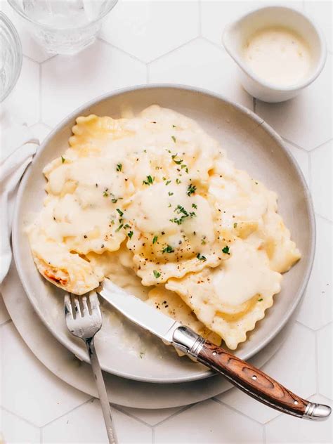 Lobster Ravioli with Lemon Cream Sauce | Foodess