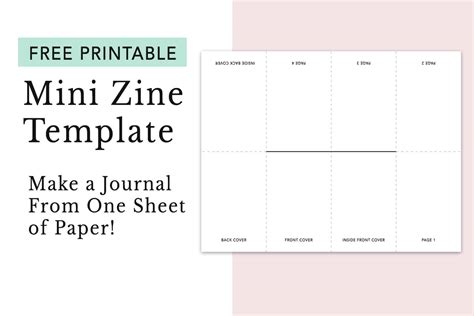 Free Printable Mini Zine Template: One Piece of Paper Journal