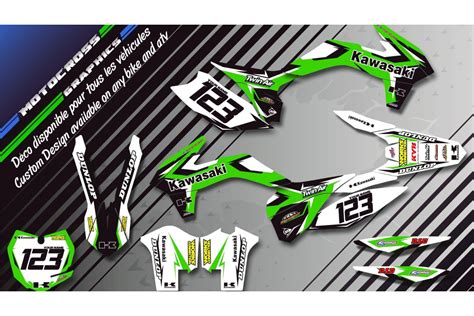 "Factory Replica KAWASAKI CA10B" Graphic kit KAWASAKI KLX 450 R | custom-graphics-mx