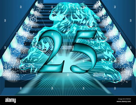 25 years anniversary. symbol on the lighted stairs Stock Photo - Alamy
