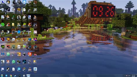 I got this animated minecraft wallpaper with a working redstone clock ...