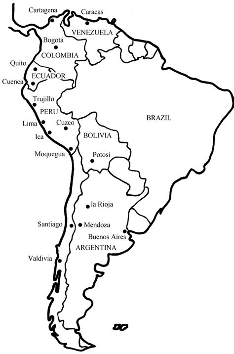 Printable Map South America