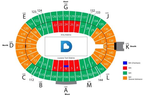 Cotton Bowl Seating Chart With Seat Numbers | Printable Templates Free