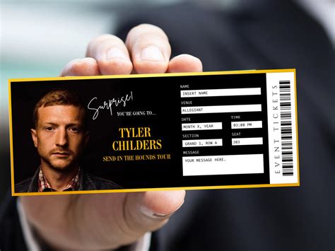 Tyler Childers Concert Tickets Send in the Hounds Tour Editable ...