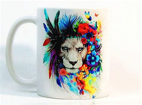 Lion coffee mug, Lion mug Gift mug, Animal mug, Coffee Cup, Tea Cup, Gift for her, Gift for him ...