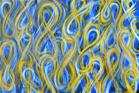 Blue And Yellow Figure-eight Study No.2 Painting by Michael Morgan