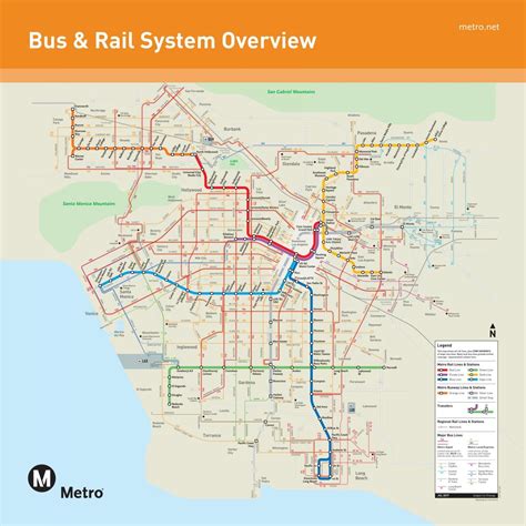 Los Angeles public transportation map - Los Angeles public transit map ...