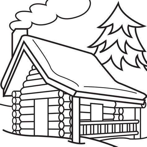 Log Cabin Coloring Page | Coloring book pages, Coloring pages, Coloring ...