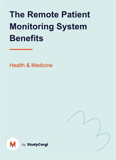 The Remote Patient Monitoring System Benefits | Free Essay Example