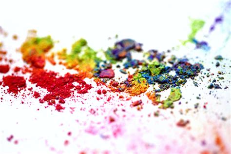 Colored Powder on White Canvas · Free Stock Photo