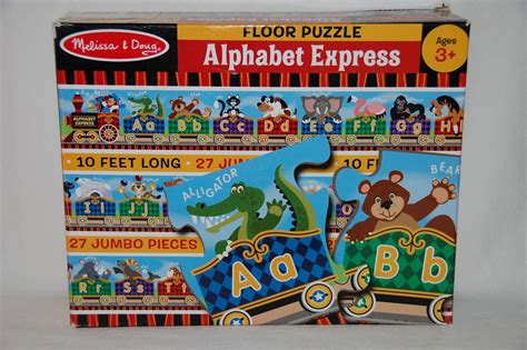 Melissa & Doug ALPHABET EXPRESS FLOOR PUZZLE Train 10' long #4420 | Floor puzzle, Alphabet train ...