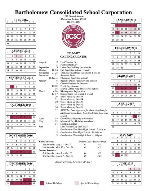 Csa Lincoln Campus Calendars – Columbus, IN