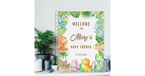 Dino Baby Shower Welcome Sign | Zazzle