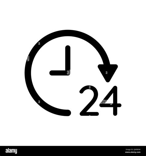 24 hour clock vector icon on white background Stock Vector Image & Art - Alamy