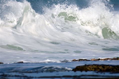 Beautiful Ocean Waves Breaking Onto Shore Stock Photo - Image of crash, coastline: 177236810