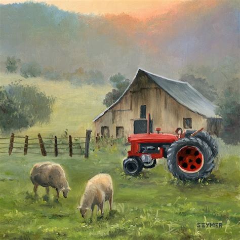 Farm Painting Country House Original Barn Landscape Art - Etsy