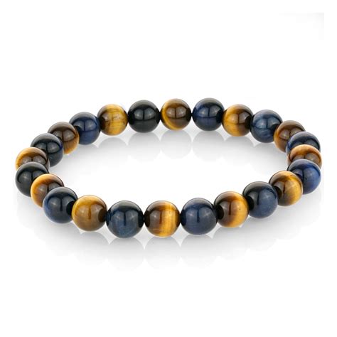 Blue Eye Tiger-Yellow Eye Tiger Bead Bracelet.