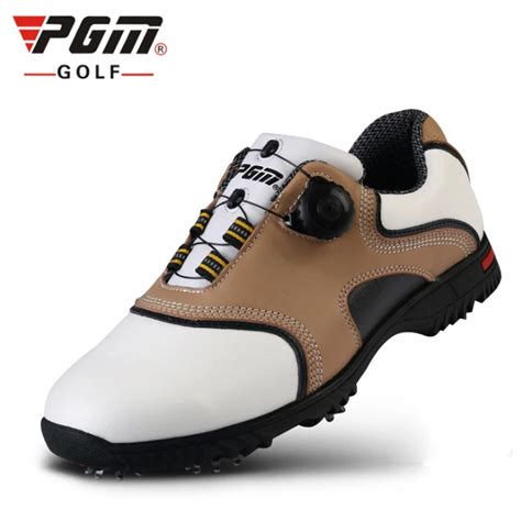 PGM Leather Golf Shoes For Men Breathable PU Sneaker Outdoor Men Sport ...