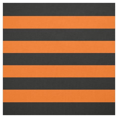 Halloween Orange Black Stripes Pattern Modern Chic Fabric | Zazzle