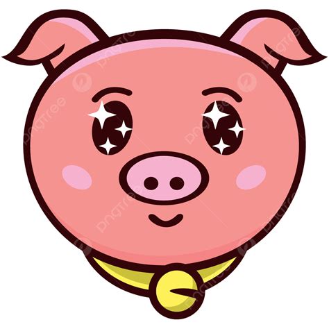 Cute Pig Head Mascot Sparkling Eyes, Cute, Pig, Sparkling Eyes PNG and Vector with Transparent ...