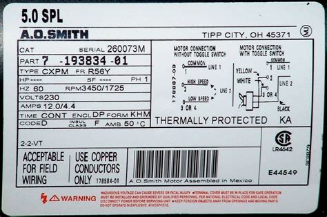 A O Smith Motor Wiring Diagram