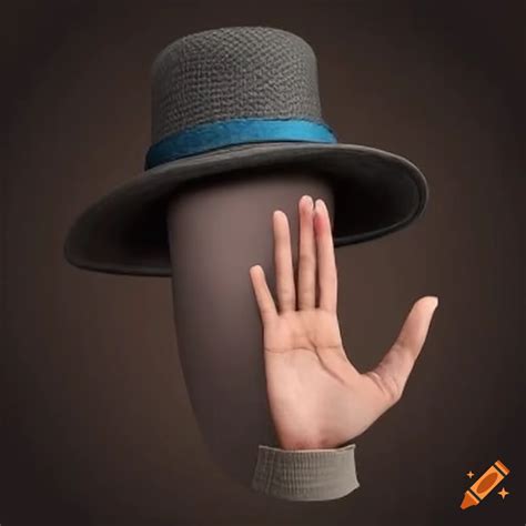 Hat with waving hand