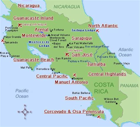 Map of Costa Rica I love the Guanacaste area and loved the Tamarindo beach area. | Costa rica ...