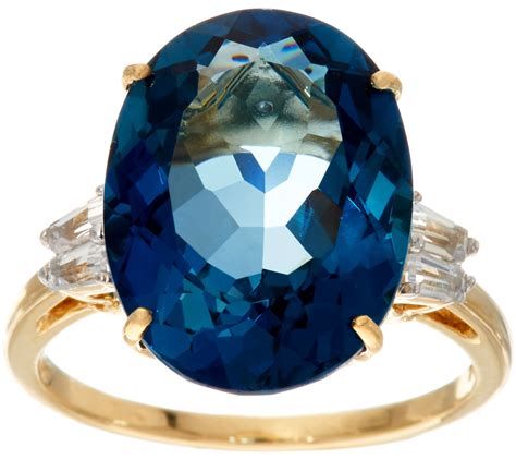 London Blue Topaz & Baguette Sapphire Ring, 14K, 10.55 ct - Page 1 — QVC.com