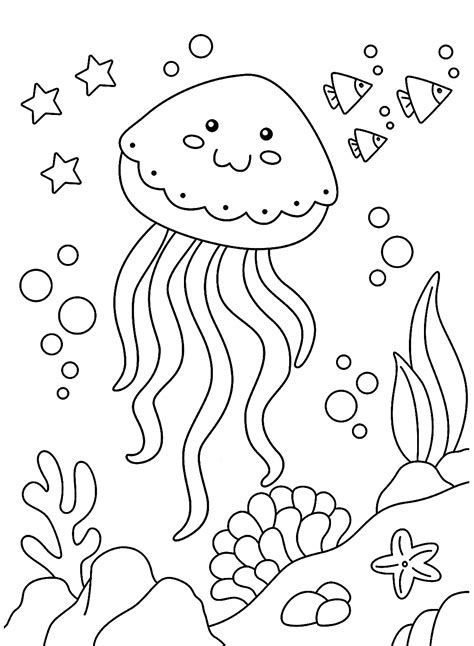 Free Jellyfish Coloring Page - Free Printable Coloring Pages