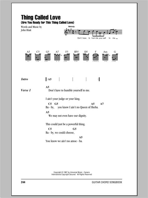 Thing Called Love (Are You Ready For This Thing Called Love) by Bonnie Raitt - Guitar Chords ...