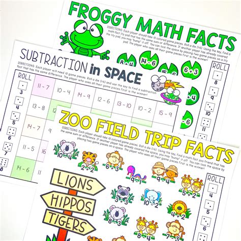 5 Print and Play Math Partner Games - Simply Creative Teaching