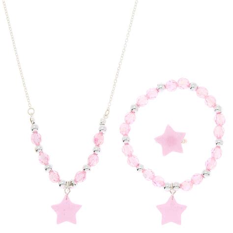 Claire's Club Star Jewelry Set - Pink, 3 Pack | Claire's US