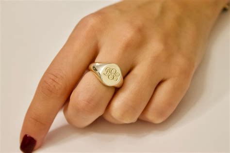 Gold Signet Ring - womens signet ring - custom signet ring - monogram - Gold signet - Engraved ...