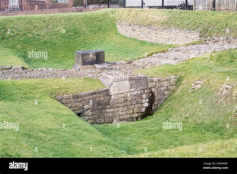 Benwell Vallum Crossing, a section of Hadrian's Wall in Newcastle upon ...