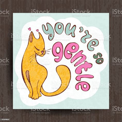 I Love You Card Greetings With Cute Animals Cartooning Cat Stock Illustration - Download Image ...