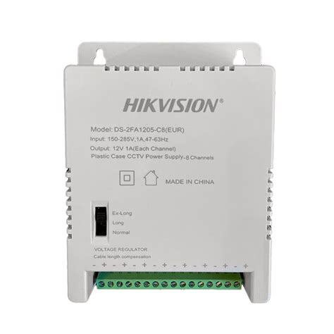 Hikvision 12 Volts 8 Channel CCTV Power Supply - DS-2FA1205-C8 (EUR ...