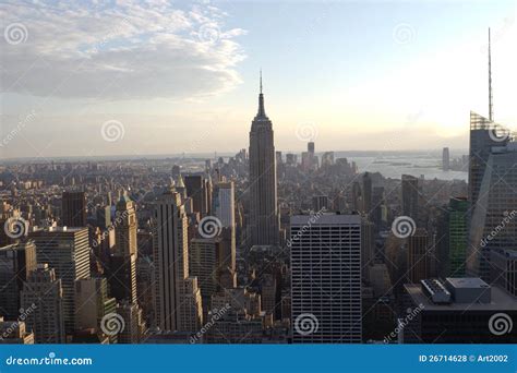 Manhattan Skyline stock photo. Image of aerial, colored - 26714628