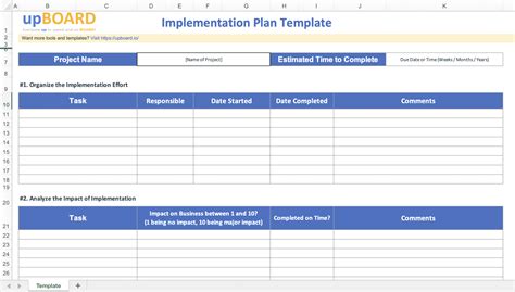 Free Project Implementation Plan Template In Excel - vrogue.co