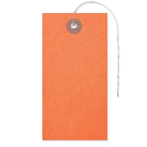 Tyvek® Tags - #5, Pre-wired, Orange S-3552O-PW - Uline