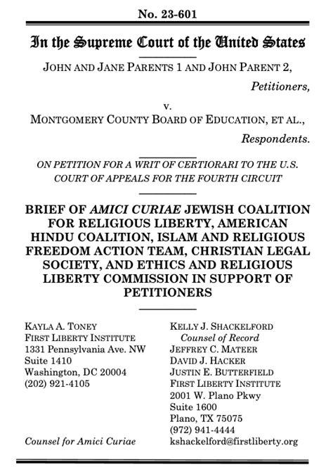 Parents v. Montgomery County Board of Education 2 - Religious Freedom Institute