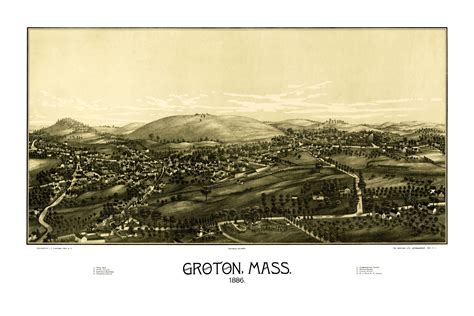 Beautifully restored map of Groton, Massachusetts from 1886 - KNOWOL