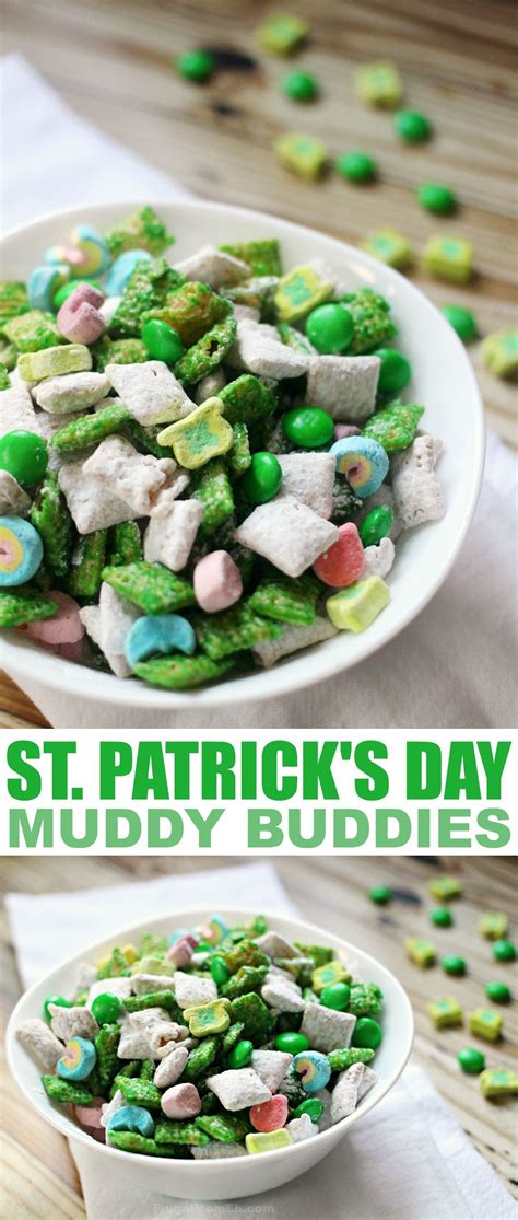 St. Patrick's Day Muddy Buddies | Recipe | St patricks day food, St patrick day snacks, Food