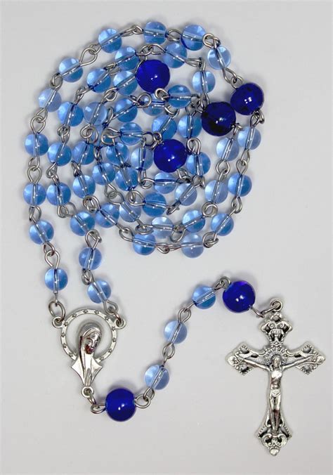 Blue Catholic Rosary Confirmation Gift Traditional Rosary | Etsy