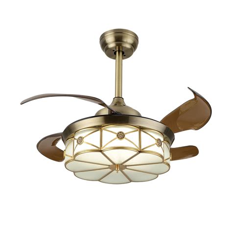 Modern Retractable Ceiling Fan Light for Indoor Dining Room Restaurant Bedroom Remote Ceiling ...